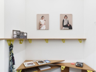 7 Portraits and 1 Still Life - Installation View at Arcade Brussels, 2021 with portraits of Lucy McKenzie and Christiane Blattmann