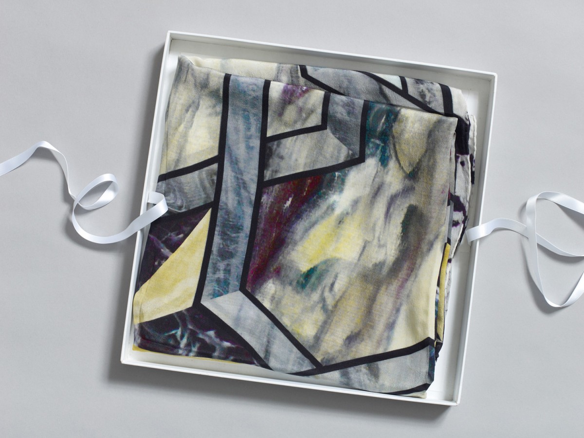 Lucy McKenzie, Marble Parquet, 2009 - Digital printed silk scarf, 110 x 110 cm Edition of 100