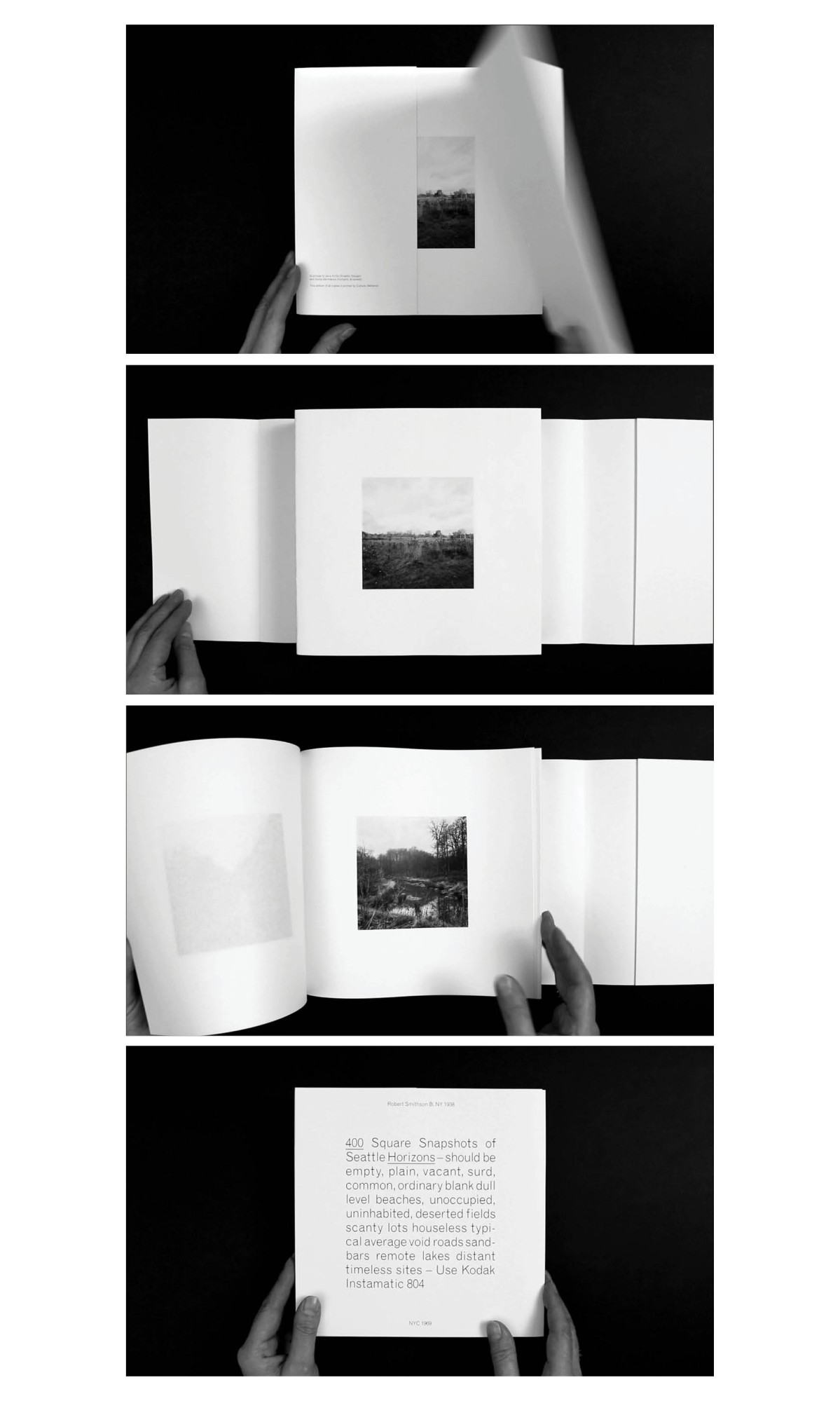 Case Study #2 Robert Smithson, 400 Seattle Horizons (Destroyed) - An edition of 20 copies 800 pages, 22,3 x 22,3 cm, digital printing