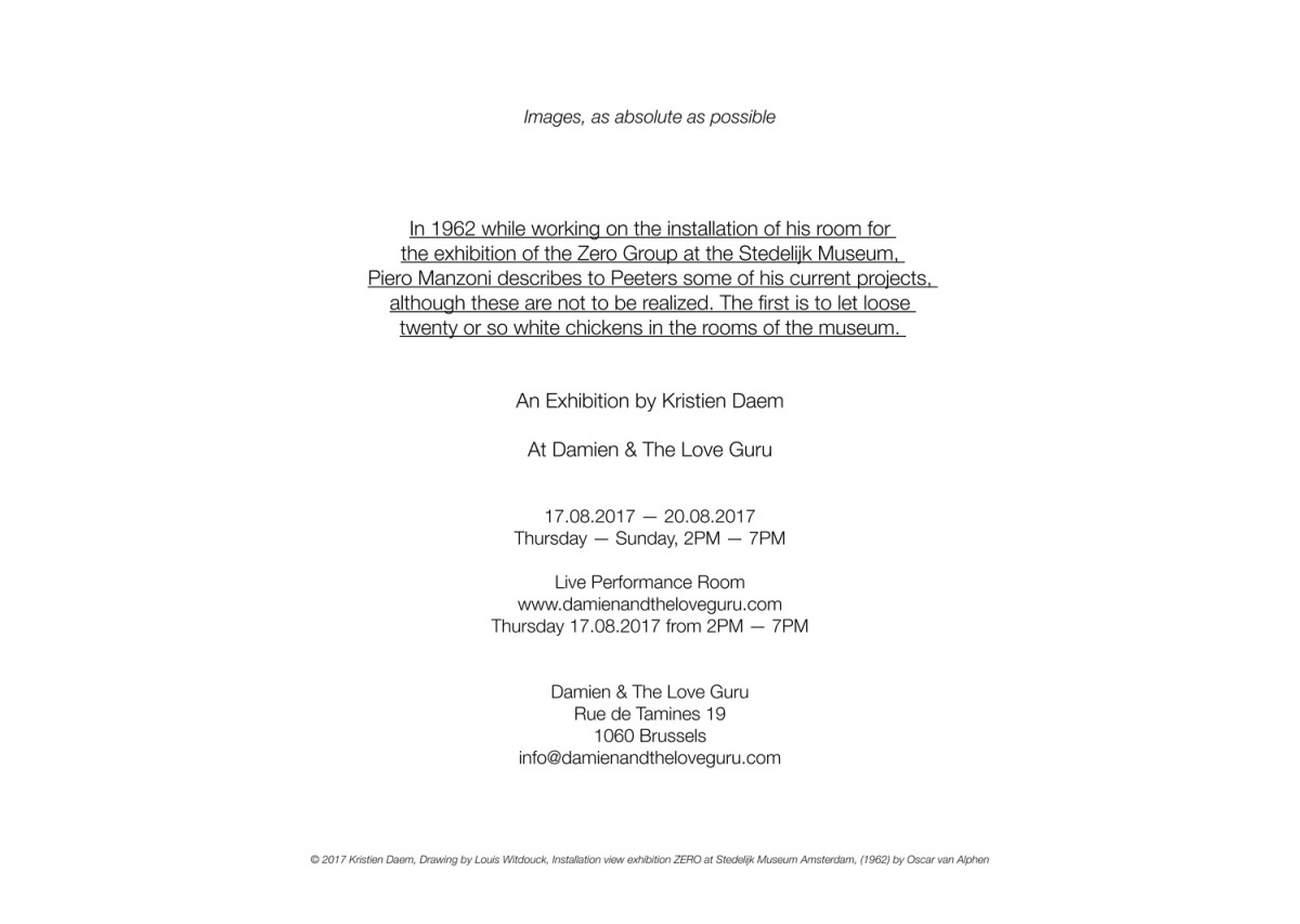 Case Study #3: Piero Manzoni, the exhibition at Damien & The Love Guru - Invitation card
